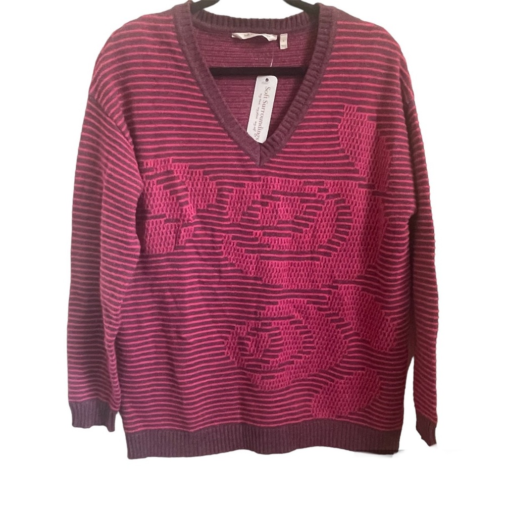 Soft Surrounding Pink Fuchsia Bellflower Sweater - L NWT